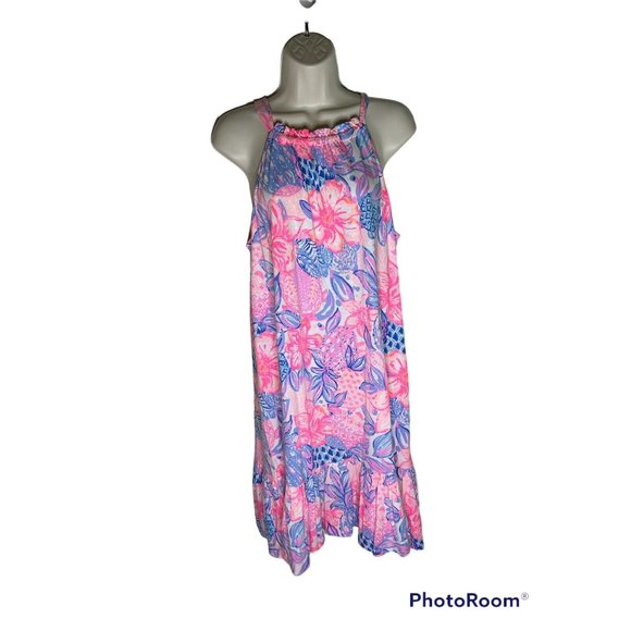LILLY PULITZER SAIRA DRESS SZ LARGE SNAPPY TURTLE PINK ISLE NEW W/TAGS - Picture 4 of 10